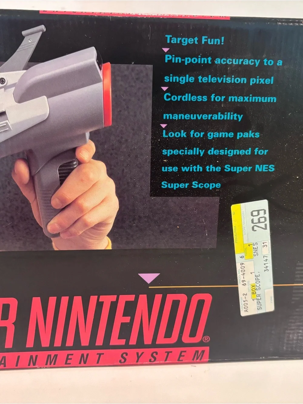 Nintendo Super Nintendo Super Scope Light Gun - Gray in box with manuals